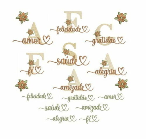 Matriz De Bordado Palavras Pano de Prato