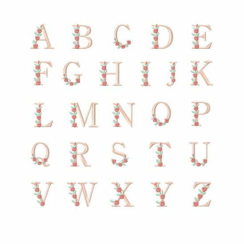 Matriz De Bordado Alfabeto Raminho Flores para bordar. Pacotinho