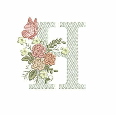 Matriz De Bordado – Alfabeto Flores Borboleta - Imagem 3