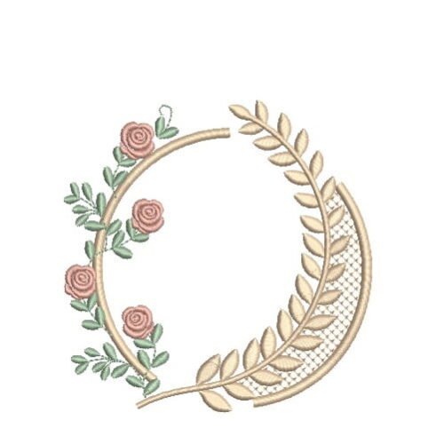 Matriz De Bordado Moldura flores ramo para bordar