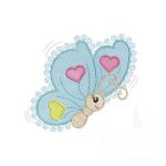 Matriz De Bordado Borboleta com corações na asa para bordar