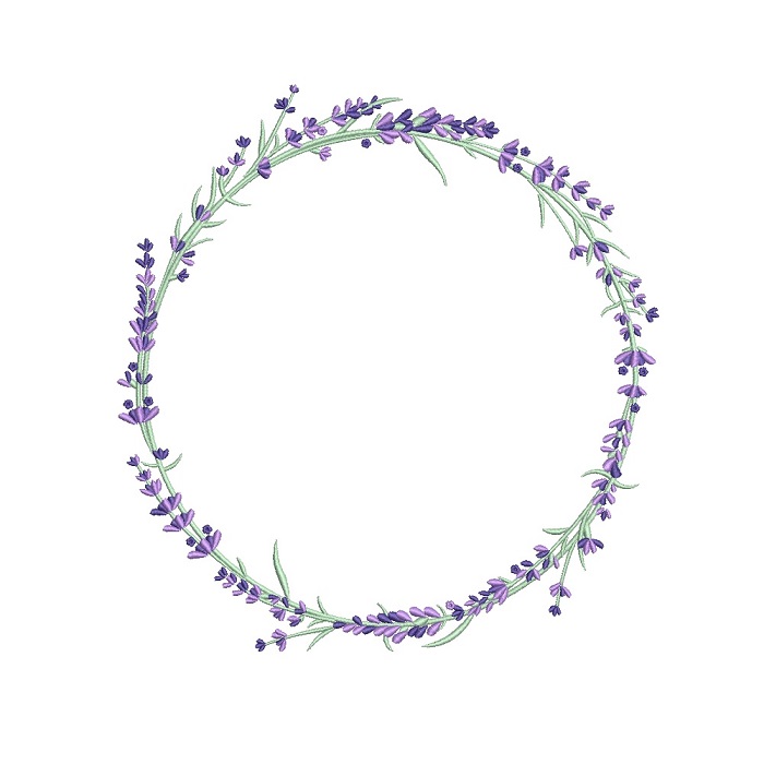 Matriz De Bordado Moldura Lavanda para bordar com folhinhas Matriz De Bordado Moldura Lavanda para bordar com folhinhas