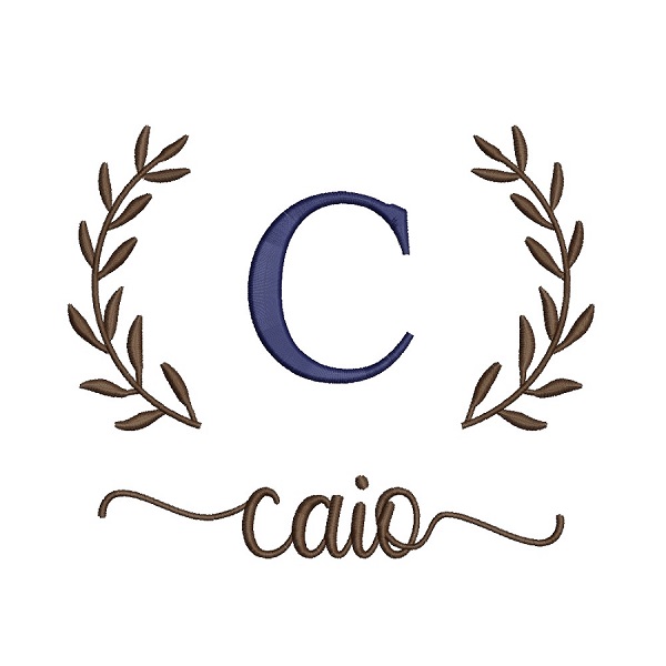 Matriz De Bordado Nome caio com raminho para bordar