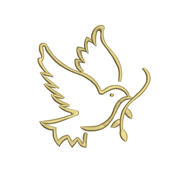 Matriz De Bordado Pombo com galho para bordar crisma