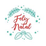 Matriz de Bordado Natal com Raminhos para bordar. Feliz Natal