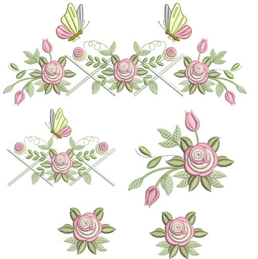 matriz-de-bordado-moldura-flores-toalha