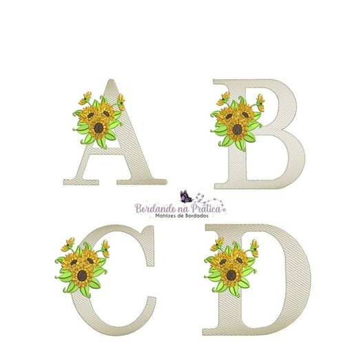 matriz de bordado alfabeto girassol matriz-de-bordado-alfabeto-girassol