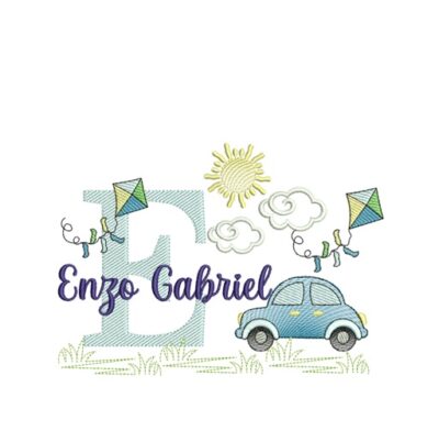 Matriz de Bordado 115 Nomes Carro e Pipa - Imagem 3