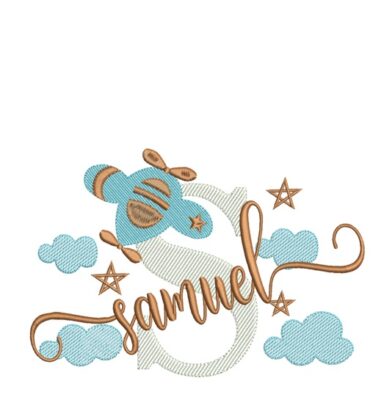 Matriz de Bordado Coleção 100 Nomes Avião - Imagem 3