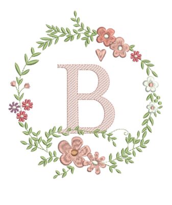 Matriz de Bordado Alfabeto Moldura Flores - Imagem 3