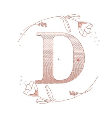 Matriz de Bordado Alfabeto Flores - Imagem 3