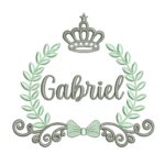 Matriz de Bordado - Coleção Nomes Moldura Coroa Menino - Imagem 9