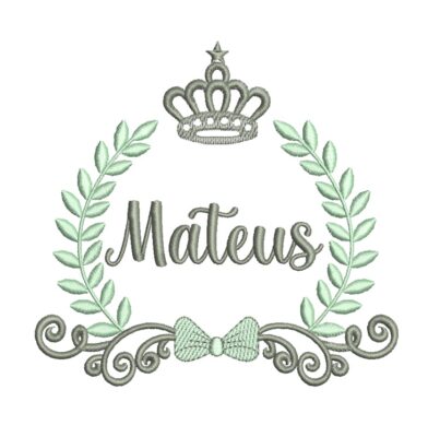 Matriz de Bordado - Coleção Nomes Moldura Coroa Menino - Imagem 10