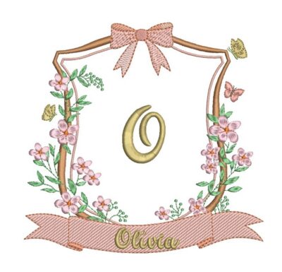 Matriz de bordado moldura flores Olivia para bordar com laco