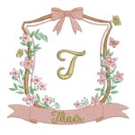 Matriz de bordado moldura flores Thais para bordar com laco