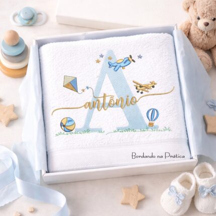 Matriz de bordado nome antonio com brinquedos e letra A alfabeto para bordar Bordando na pratica