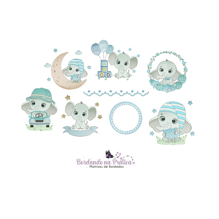 matriz de bordado Coleção Elefantinho Cute para bordar matriz de bordado Coleção Elefantinho Cute para bordar