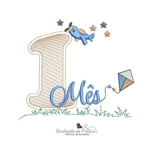 matriz de bordado Coleção MêsVersario 1 mês Hora de brincar para bordar BP