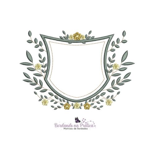 matriz de bordado moldura com folhas para bordar