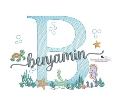matriz de bordado nome benjamin fundo do Mar para bordar - Copia