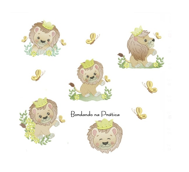 matriz de bordado colecao leao com coroa e flores para bordar matriz de bordado colecao leao com coroa e flores para bordar