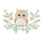 Matriz de Bordado Corujinha no Raminho para bordar