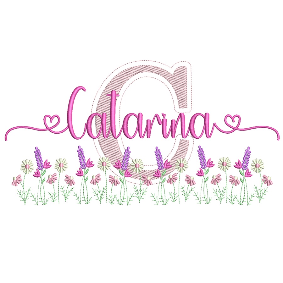 matriz de bordado nome Catarina com flores para bordar matriz de bordado nome Catarina com flores para bordar