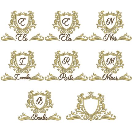 Matriz de Bordado Coleção Molduras Arabesco para Toalhas para bordar