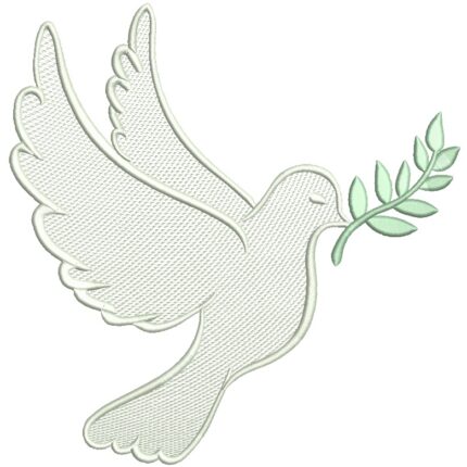 Matriz de Bordado Pombo Preenchido com galhinho para bordar
