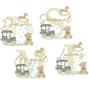 Matriz de Bordado coleção nomes de menino com brinquedos de Infância para bordar