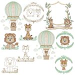 Matriz de Bordado Coleção Leão e Girafa para bordar