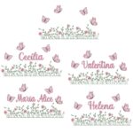 Matriz de Bordado Coleção Nomes jardim flores e Borboletas para bordar