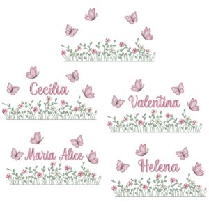 Matriz de Bordado Coleção Nomes jardim flores e Borboletas para bordar
