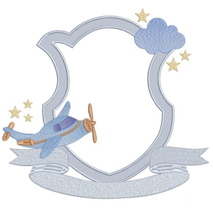 Matriz de bordado Brasão Aviaozinho para bordar