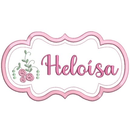 Matriz de bordado Tag Heloísa para bordar