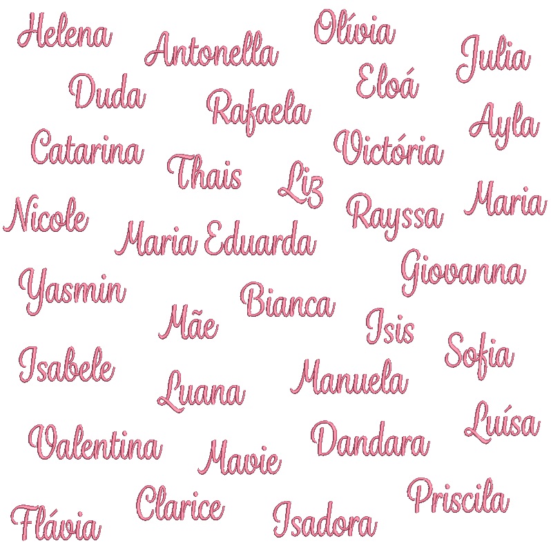 Matriz de Bordado Coleção Nomes Femininos em letra cursiva para bordar Matriz de Bordado Coleção Nomes Femininos em letra cursiva para bordar