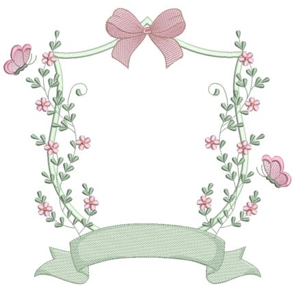 Matriz de bordado Brasão Folhas para bordar