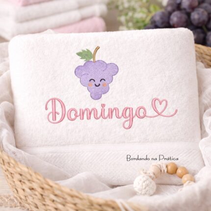 Matiz de bordado semaninha das frutas uva domingo para bordar