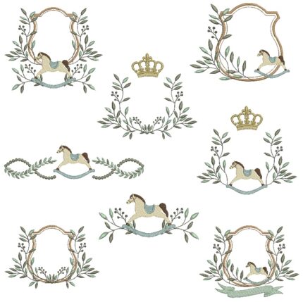 Matriz de Bordado Coleção Moldura com Cavalinho para bordar