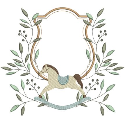 Matriz de Bordado Moldura com Cavalinho para bordar