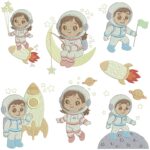 matriz de Bordado Coleção Astronauta para bordar