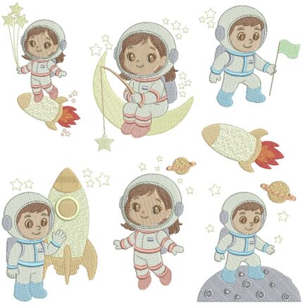 matriz de Bordado Coleção Astronauta para bordar