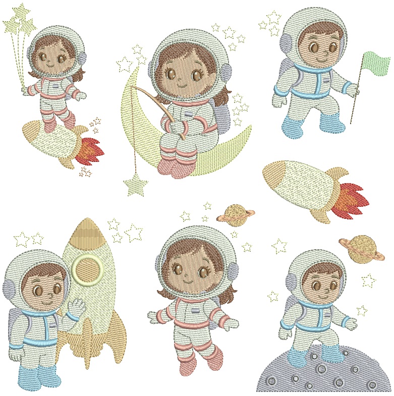 matriz de Bordado Coleção Astronauta para bordar matriz de Bordado Coleção Astronauta para bordar