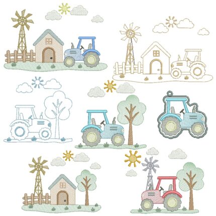 matriz de bordado Coleção Tratorzinho na Fazenda para bordar
