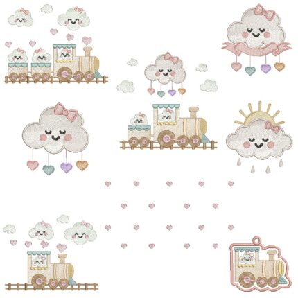 matriz de bordado coleção passeio das nuvens para bordar