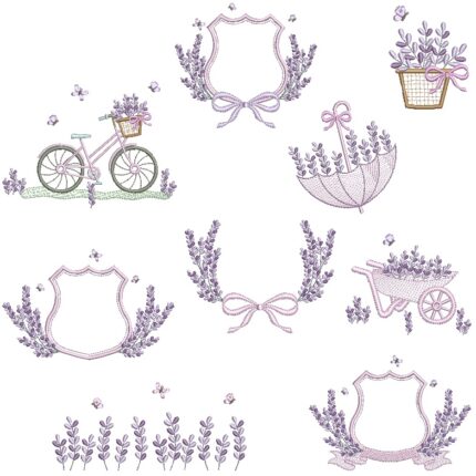 matriz de bordado coleção lavanda para bordar