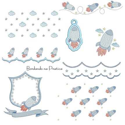 matriz de Bordado coleção Foguete para bordar BP