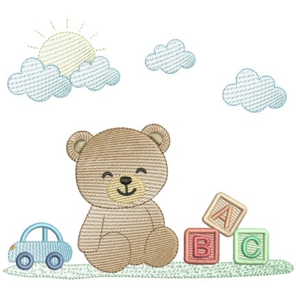 matriz de bordado Ursinho com Brinquedos para bordar