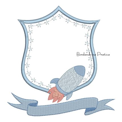 matriz de bordado brasão foguete para bordar BP