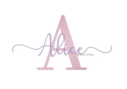 Matriz De Bordado Nome Alice sobreposto para bordar